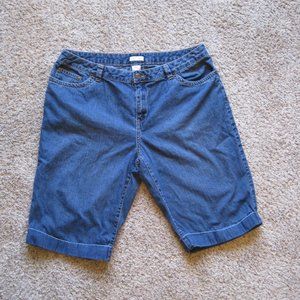 liz&co cuffed jean shorts sz 14